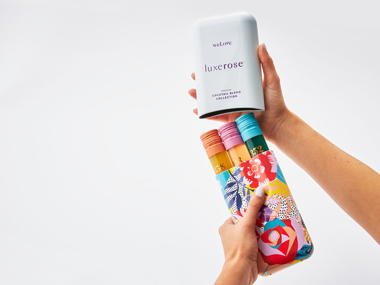鮮艷、繽紛、有趣的Luxerose雞尾酒包裝設(shè)計(jì)插畫設(shè)計(jì)